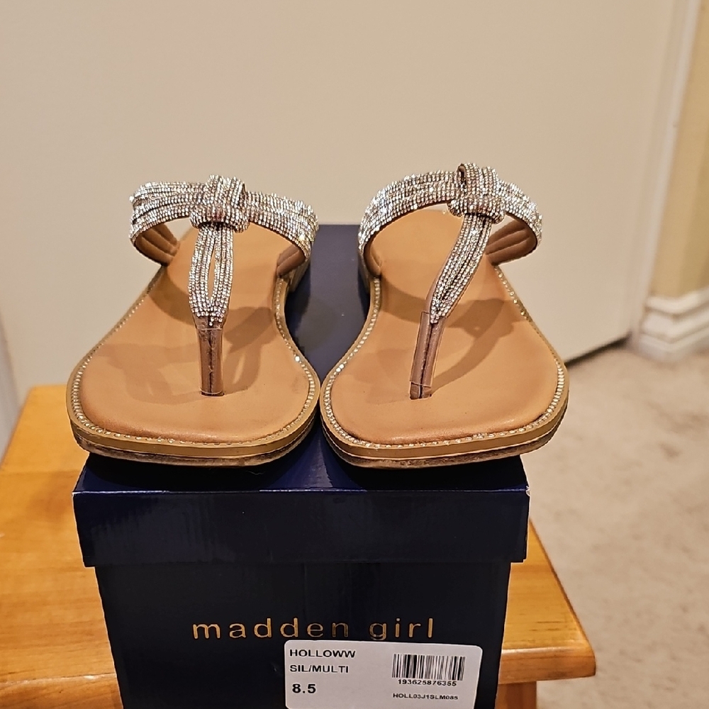 Madden Girl Silver and Tan Sandals